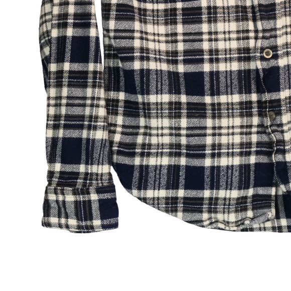 Woolrich Flannel Shirt Men Small Blue Pockets 100% Cotton Long Sleeve Plaid - Picture 5 of 9